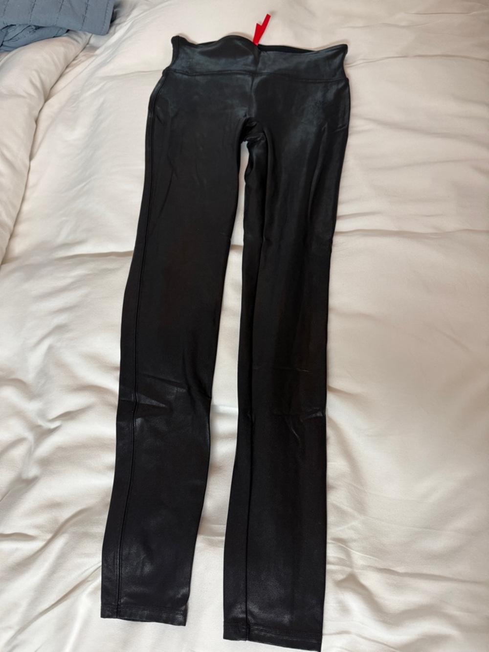 SPANX Black Shaping Leggings with Red Logo Tag